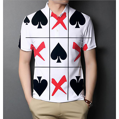 

Men's Graphic Polo Basic Elegant Daily Going out White