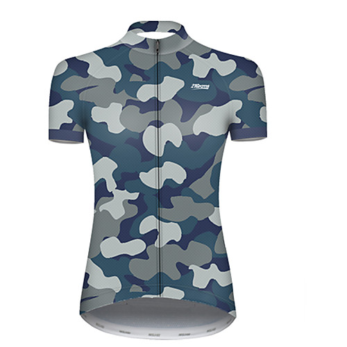 

21Grams Women's Short Sleeve Cycling Jersey Nylon Polyester Camouflage Patchwork Camo / Camouflage Bike Jersey Top Mountain Bike MTB Road Bike Cycling Breathable Quick Dry Ultraviolet Resistant Sports