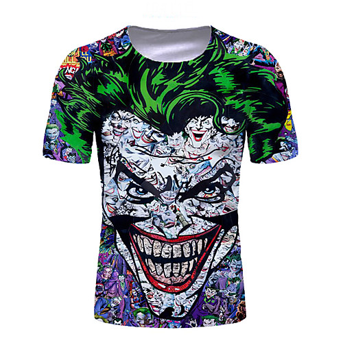 

Men's Graphic Skull T-shirt Basic Elegant Daily Going out Rainbow