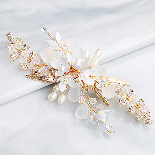 

Rhinestone Hair Clip with Flower 1 Piece Wedding / Daily Wear Headpiece