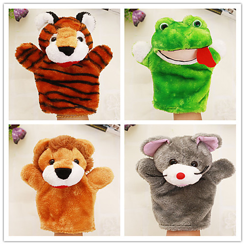 

4 pcs Educational Toy Hand Puppet Stuffed Animal Plush Toy Animal Series Mouse Frog Parent-Child Interaction PP Plush 32cm Imaginative Play, Stocking, Great Birthday Gifts Party Favor Supplies Boys