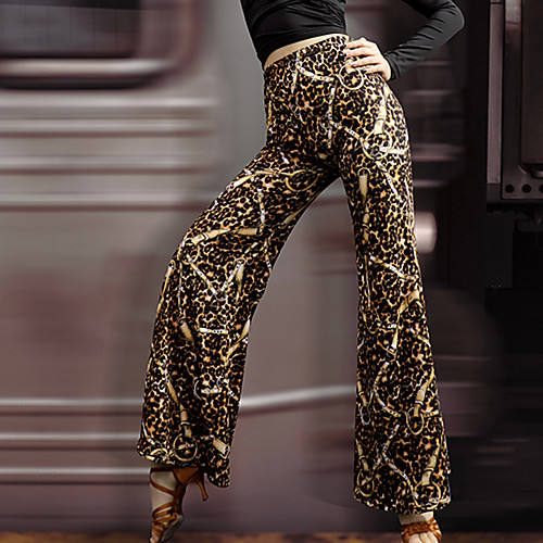 

Latin Dance Pants Split Joint Women's Training Performance Milk Fiber