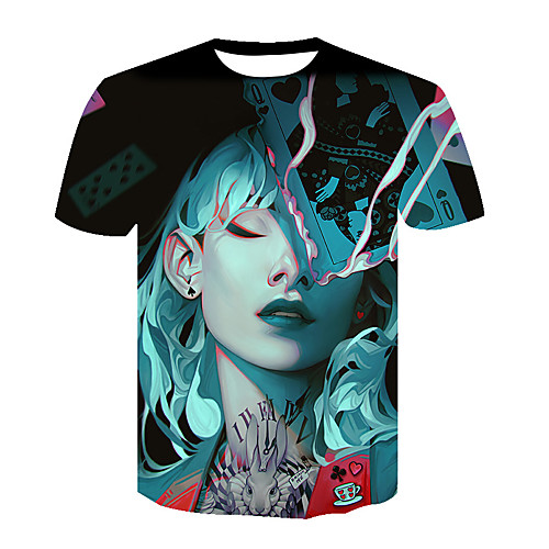 

Men's Graphic Print T-shirt Street chic Exaggerated Daily Holiday Rainbow