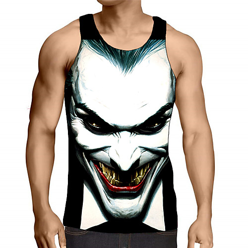 

Men's Graphic Print Tank Top Street chic Exaggerated Daily Going out Rainbow