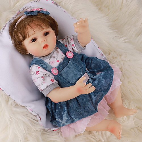 

FeelWind 18 inch Reborn Doll Baby & Toddler Toy Reborn Toddler Doll Baby Girl Gift Cute Lovely Parent-Child Interaction Tipped and Sealed Nails Full Body Silicone with Clothes and Accessories for