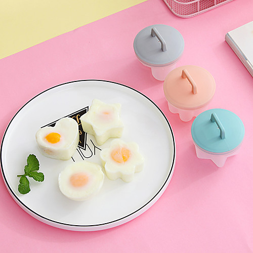 

4pcs Egg Steamer Mold Creative Non-stick Cup Breakfast Omelette Kitchen Baking Accessories Household Heat-resistant Steamed Egg Mould Random Color