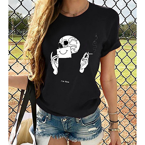 

Women's T-shirt Plus Size Graphic 3D Print Tops - Print Round Neck Loose Basic Daily Spring Summer Rainbow XS S M L XL 2XL 3XL 4XL 5XL 6XL / Going out