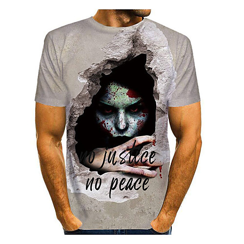 

Men's Graphic Letter Print T-shirt Basic Daily Gray