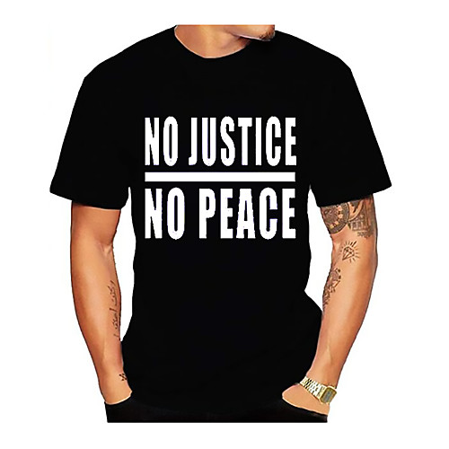 

Men's Graphic Letter Print T-shirt Basic Daily Black