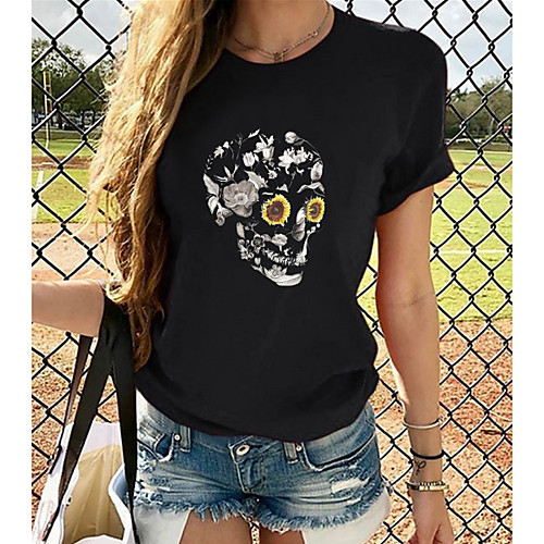 

Women's Tops Graphic 3D Print T-shirt - Print Round Neck Basic Daily Spring Summer Rainbow XS S M L XL 2XL 3XL 4XL 5XL 6XL