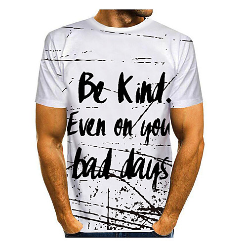 

Men's Graphic Letter Print T-shirt Basic Daily White