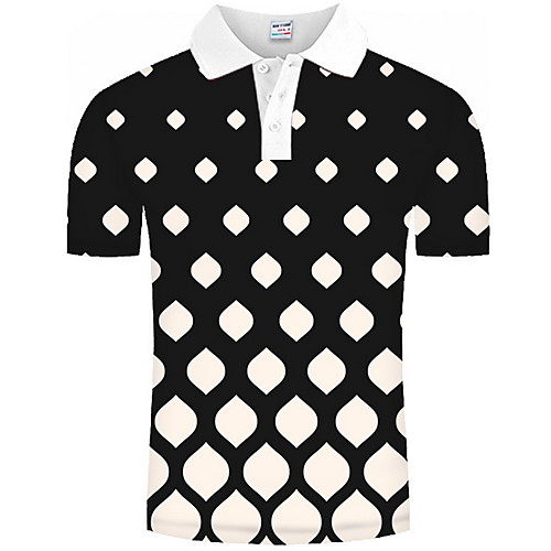 

Men's Check Graphic Print Polo Daily Black