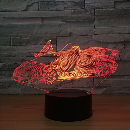 

3D Nightlight Car LED Lighting 3D Cartoon 5 V USB Port 3 AAA Batteries(NO INCLUDE) for Birthday Gifts and Party Favors