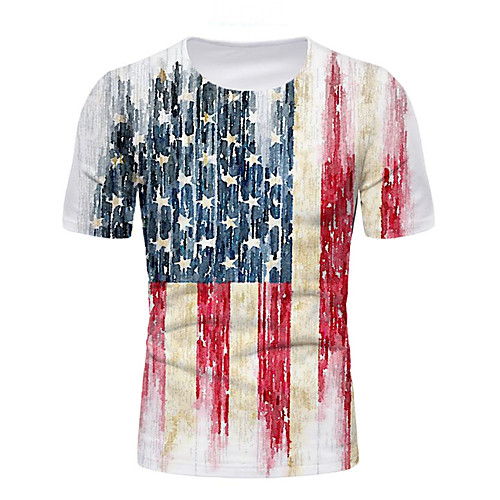 

Men's Graphic National Flag Print T-shirt Daily White