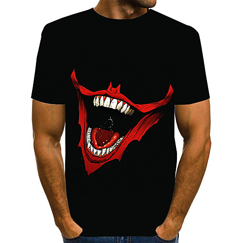 

Men's Geometric Graphic Print T-shirt Street chic Exaggerated Daily Going out Rainbow