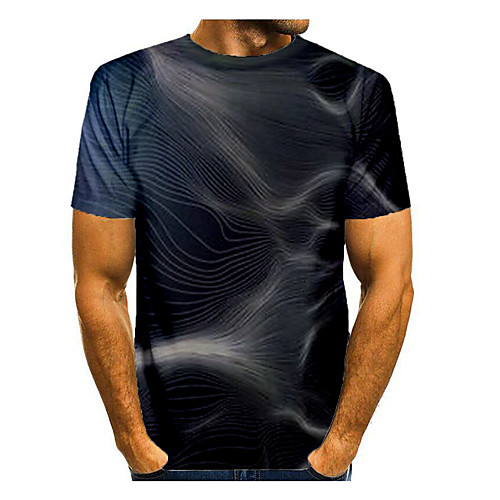 

Men's Graphic Space Print T-shirt Basic Daily Black