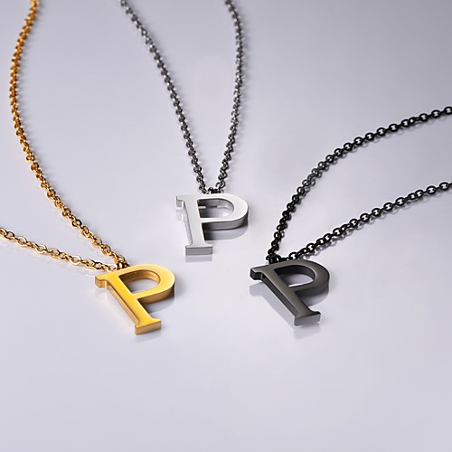 

Pendant Necklace Necklace Charm Necklace Letter Simple Fashion Titanium Steel Black Gold Silver 505 cm Necklace Jewelry 1pc For Party Evening Masquerade Prom Birthday Party Festival