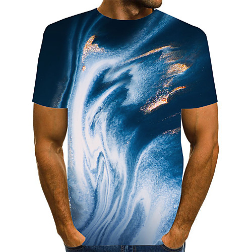 

Men's Graphic Print T-shirt Street chic Exaggerated Daily Going out Rainbow