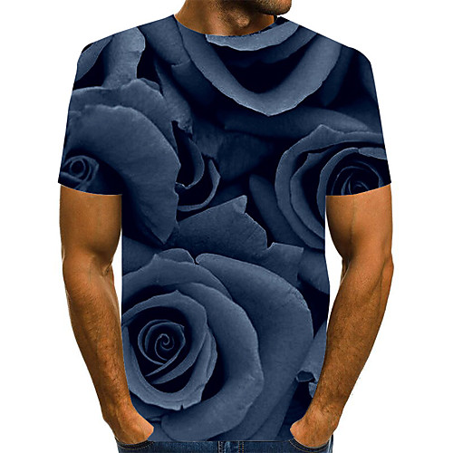 

Men's Geometric Graphic Print T-shirt Street chic Exaggerated Daily Going out Rainbow