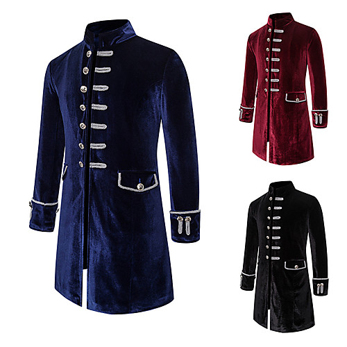 

Plague Doctor Vintage Gothic Steampunk Masquerade Tuxedo Men's Costume Black / Red / Navy Blue Vintage Cosplay Event / Party Long Sleeve / Coat