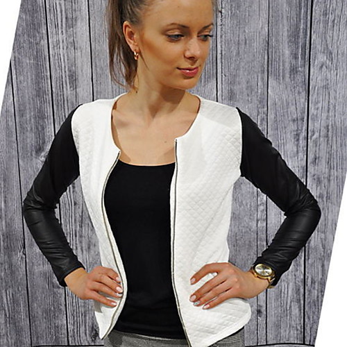 

Women's Jacket Daily Regular Color Block White / Black S / M / L