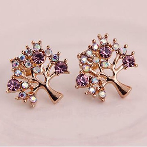 

Women's Stud Earrings Hollow Out Stylish Imitation Diamond Earrings Jewelry Gold For Date Festival