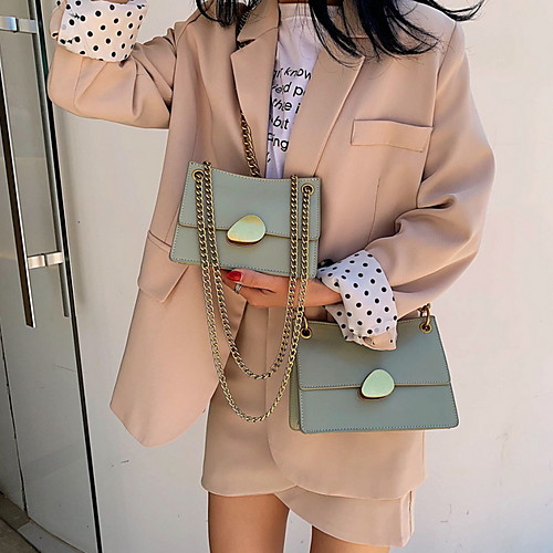 

Women's Chain PU Crossbody Bag Geometric Pattern White / Black / Yellow