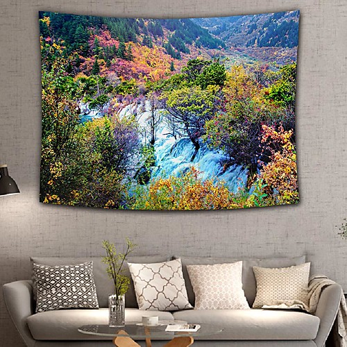 

Home Living Tapestry Wall Hanging Tapestries Wall Blanket Wall Art Wall Decor Forest Tree Blue Sky Cloudy Tapestry Wall Decor