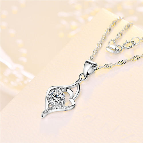

Women's White Synthetic Diamond Pendant Necklace Chain Necklace Necklace Braided Letter Punk Trendy Casual / Sporty Fashion Copper Silver Plated White Purple 45 cm Necklace Jewelry 1pc For