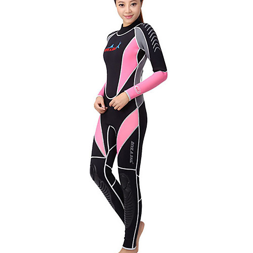 

Dive&Sail Women's Full Wetsuit 3mm Nylon Neoprene Diving Suit Thermal / Warm Waterproof UV Sun Protection Long Sleeve Back Zip Knee Pads - Swimming Diving Surfing Patchwork / Breathable / Quick Dry