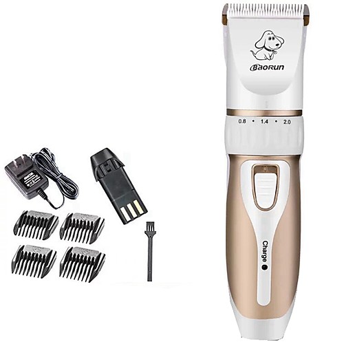 

Cat Dog Grooming Hair Clipper Tool Kit Pet Hair Remover Grooming Clippers Cordless Plastic Clipper & Trimmer Wireless Low Noise Electric Pet Grooming Supplies Gold