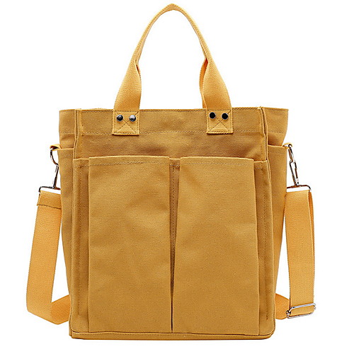

Women's Canvas Crossbody Bag Solid Color White / Black / Yellow