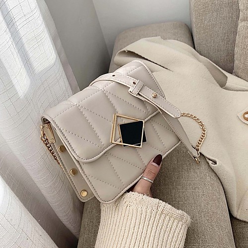 

Women's Zipper PU Crossbody Bag Solid Color Wine / White / Black