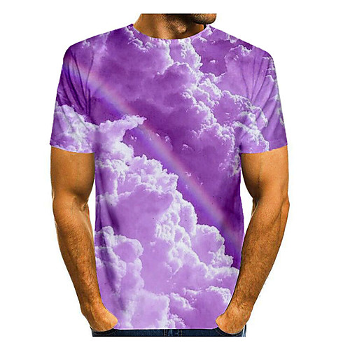 

Men's Galaxy Graphic Space Print T-shirt Basic Daily Purple