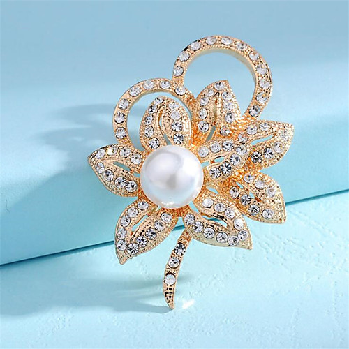 

Women's Brooches Classic Flower Fashion Imitation Pearl Brooch Jewelry Gold Silver For Gift Date Festival