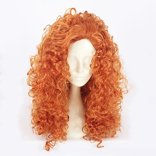 

Cosplay Wig Princess Lolita Curly Cosplay Halloween Asymmetrical Wig Medium Length Orange Synthetic Hair 21 inch Women's Anime Fashionable Design Cosplay Orange