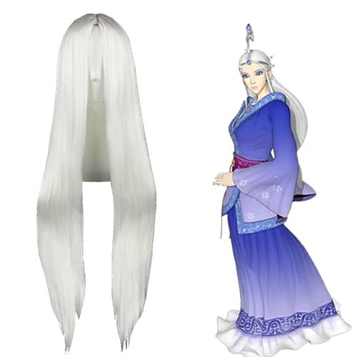 

Cosplay Costume Wig Cosplay Wig The Legend of Qin Straight Cosplay Halloween Middle Part Wig Long White Synthetic Hair 39 inch Women's Anime Cosplay Best Quality White