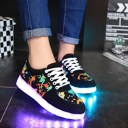 

Men's / Unisex Summer / Fall Casual / Preppy Daily Sneakers Walking Shoes Canvas / PU Black