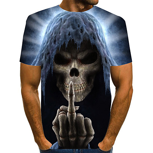 

Men's Geometric Graphic Print T-shirt Street chic Exaggerated Daily Going out Rainbow