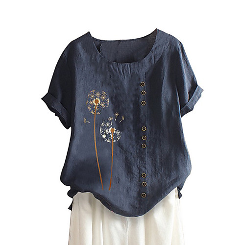 

Women's Graphic Blouse Daily Army Green / Navy Blue