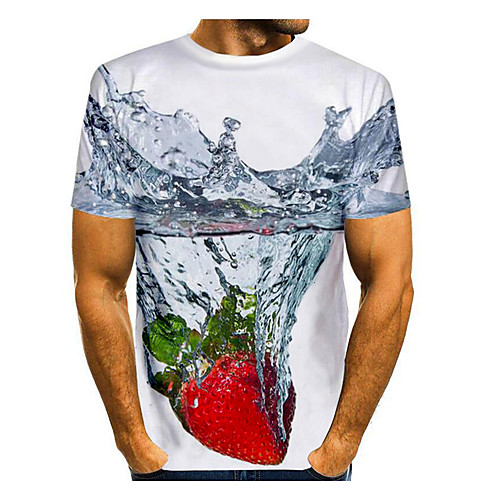 

Men's Graphic Fruit Print T-shirt Basic Daily White