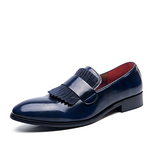 

Men's Summer / Fall Business / Classic Daily Office & Career Loafers & Slip-Ons Faux Leather Non-slipping Wear Proof Blue / Brown / Tassel