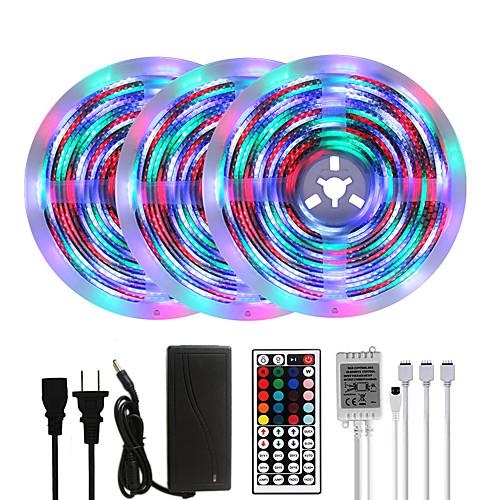 

15m 3x5M Flexible LED Light Strips Light Sets RGB Strip Lights 3510 LEDs 2835 SMD 10mm 1 set RGBWhite Christmas New Year's Party Decorative Self-adhesive 100-240 V