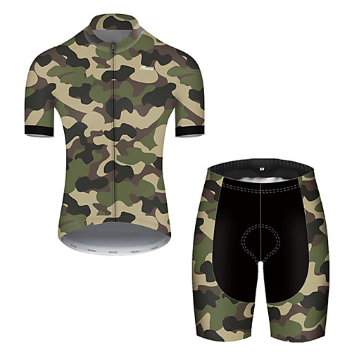 

21Grams Men's Short Sleeve Cycling Jersey with Shorts Camouflage Camo / Camouflage Bike Breathable Sports Patterned Mountain Bike MTB Road Bike Cycling Clothing Apparel / Stretchy