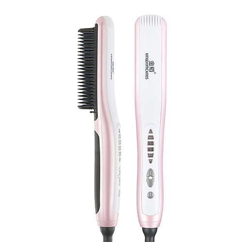 

KSKIN Hair Straightening Brush Hair Straightener Silky Frizz-Free Portable Ceramic Heating Straightening Irons Brush Anti Scald Static Detangling Hot-Air Electric Hair Brush KD388C