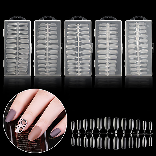 

1 set Plastics Glossy Ergonomic Design Multi Function Simple Luxury Office / Career Daily Artificial Nail Tips for Finger Nail / White Series