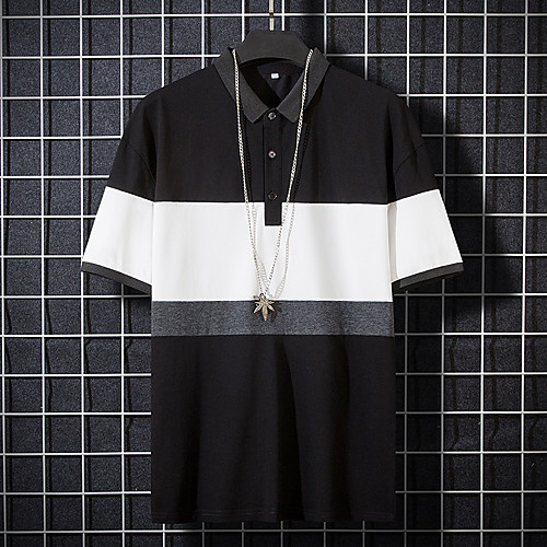 

Men's Color Block Polo Business Basic Daily White / Black / Gray