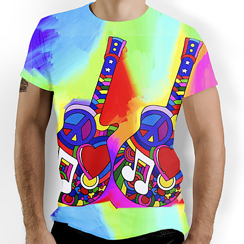 

Men's Graphic Print T-shirt Basic Daily Rainbow