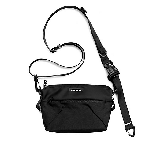 

Women's Zipper PU Crossbody Bag Solid Color Black