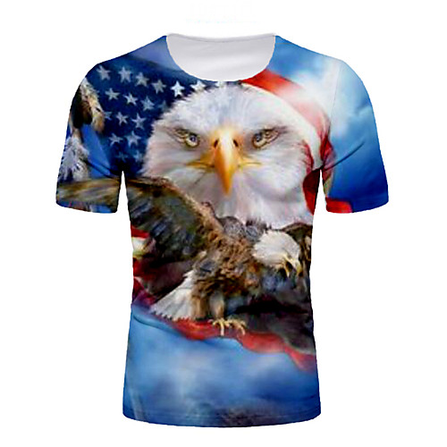 

Men's Graphic National Flag Print T-shirt Daily Blue